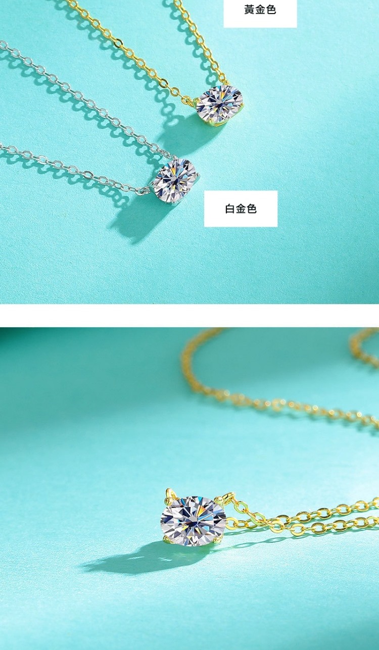 米蘭精品】現貨+預購頂級莫桑鑽石項鍊925純銀女項鍊鎖骨鍊項鏈