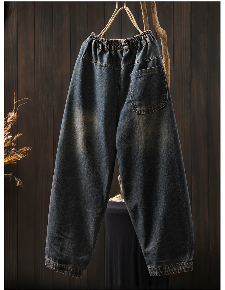 設計所在】棉麻隨性風貼布刺繡九分長褲(M-XL可選) 85225