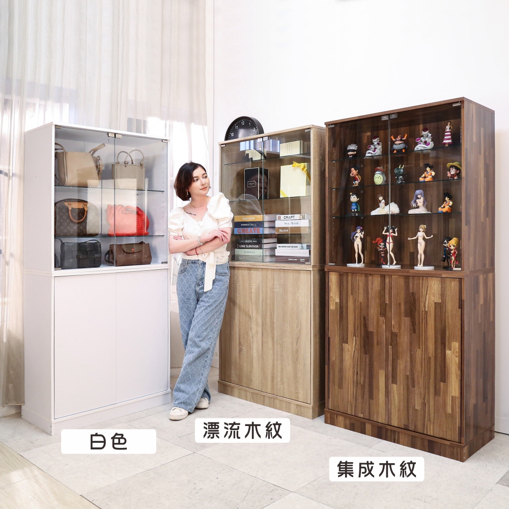 BuyJM】MIT低甲醛80x40堆疊組合式四門展示櫃/置物櫃/收納櫃/模型