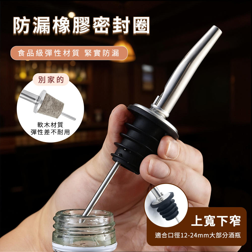 智殿倒酒器注酒頭不鏽鋼酒嘴分酒調酒器酒瓶塞165-WSTOPBL 倒流器