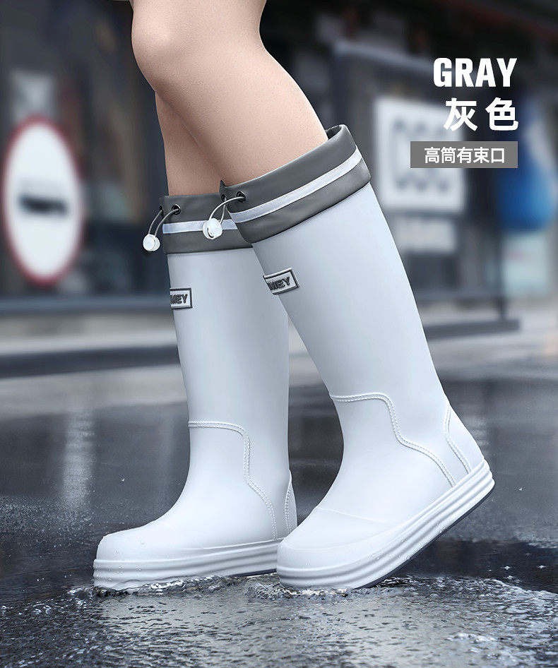 喜可xekoro雨鞋女款防水防滑雨天外穿高筒水鞋成人趕海雨靴時尚健行膠鞋