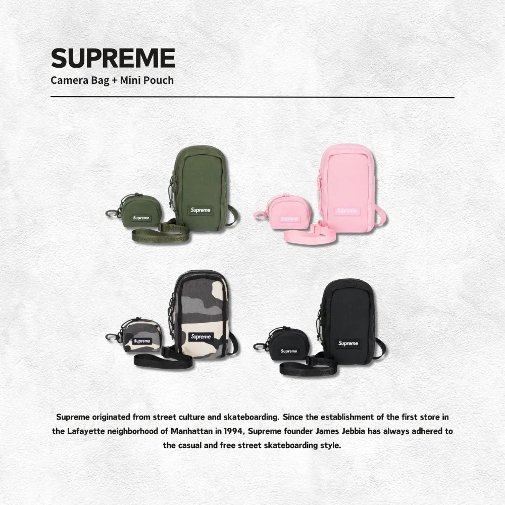 新品 Supreme 25SS Camera Bag + Mini P Supreme Camera Bag + Mini Pouch light Pink SS25 Water Resistant