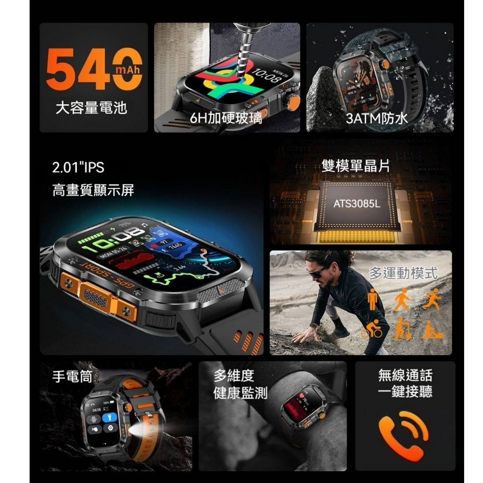 【APOLLO】阿波羅 GPS102 【GPS衛星定位】 【高續航7-10天】 通話手錶 健康手錶 藍芽手錶 蘋果/安卓可用