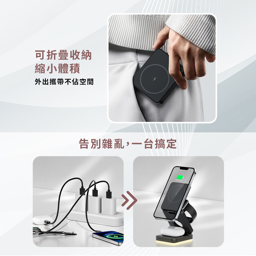 可折疊收納縮小體積外出攜帶不佔空間告別雜亂,一台搞定