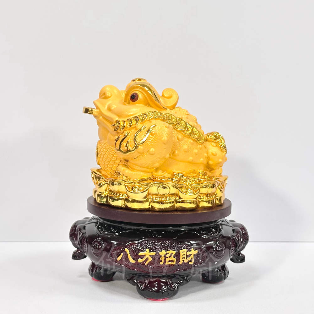 御古齋】絨沙金精雕招財金蟾招財七星三腳蟾蜍日進斗金財源廣進招財進寶