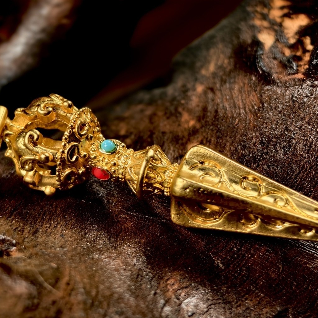 藏式閤金鍍金金剛杵搭配配串神器金剛杵降魔杵複古